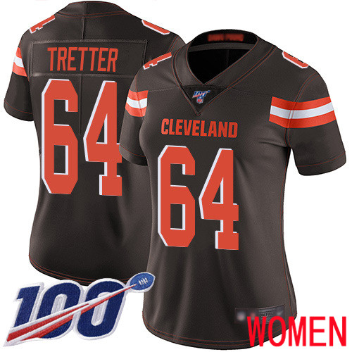 Cleveland Browns JC Tretter Women Brown Limited Jersey 64 NFL Football Home 100th Season Vapor Untouchable